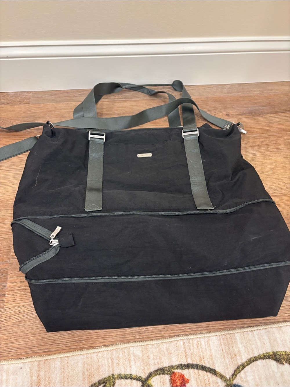 Black Canvas Men’s Tote Bag with Strap